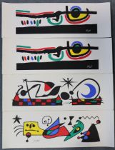 Thirteen various coloured prints after Picasso, Matisse, & Miro (various sizes), all unframed.