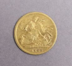 A Victorian gold Half-Sovereign; 1900.