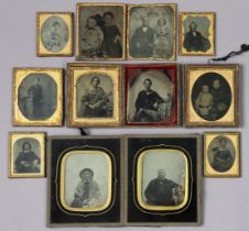 A collection of twenty-three various Victorian Daguerreotype & Ambrotype family photographs, part