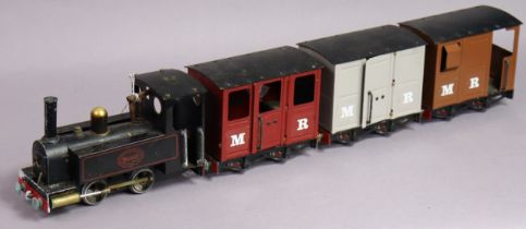 A Mamod 0-4-0 steam locomotive; three ditto items of rolling stock; & various ditto accessories.
