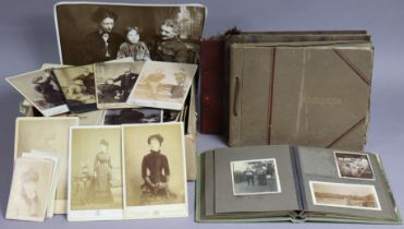 Another large collection of assorted vintage carte-de-visite & other photographs, all loose.
