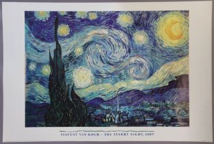 Fifteen various coloured art prints after J.M.W. Turner, Malevich, Vincent Van Gogh & others (