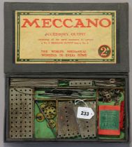 A Meccano “No 1” construction set; & a ditto. “No. 2A” accessory outfit, each set cased.