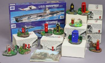 Two Hypa model kits “Enterprise”, & “USS Enterprise”, both as-new; & ten Crooks “British Post Box”