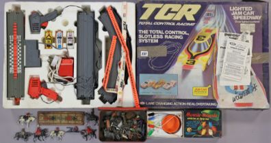 A TCR “Lighted Jam Car” racing set; a Spear’s “Mousie Mousie” party game; both boxed; & various