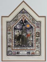 A Limited Edition coloured etching by Graham Clarke titled “Francis, The Reconciliation of The