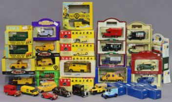 Five Vanguards die-cast scale model vans, all boxed; & approximately thirty various other die-cast