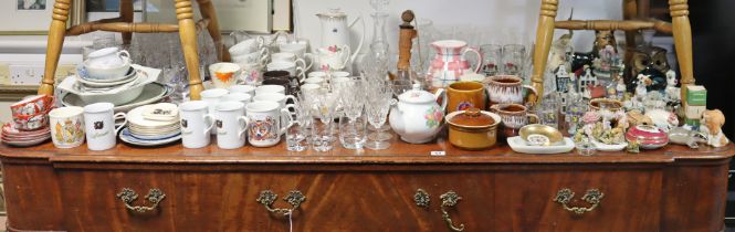 Various items of decorative china, pottery, & glassware, part w.a.f.