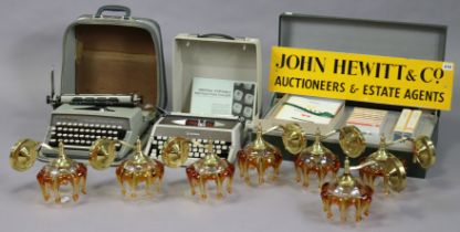 A vintage sign “JOHN HEWITT & CO AUCTIONEERS & ESTATE AGENTS”, 15.25cm x 60.5cm, together with a BBC