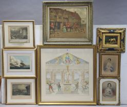 Twenty-three various decorative paintings & prints, all framed.