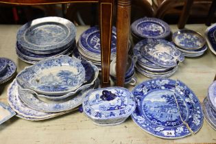 A Copeland’s blue & white “Spodes Tower” meat plate, 35cm x 43.75cm; & various other items of