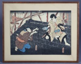 Utagawa Kunisada (1785-1865) Actors Arashi Kichisaburo III as Kumokiri Nizaemon and Sawamura Chojuro