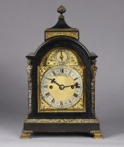 A late Victorian bracket clock by Webster of London, in ebonised dome-top case with gilt-metal