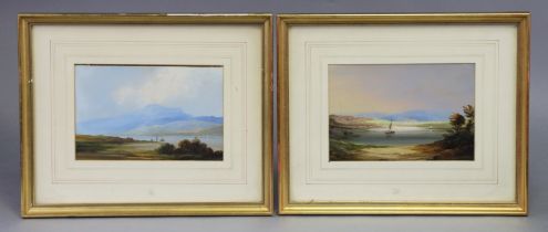 ENGLISH SCHOOL, 19th century. A pair of Scottish landscapes – Morning & Evening, Loch Lomond.