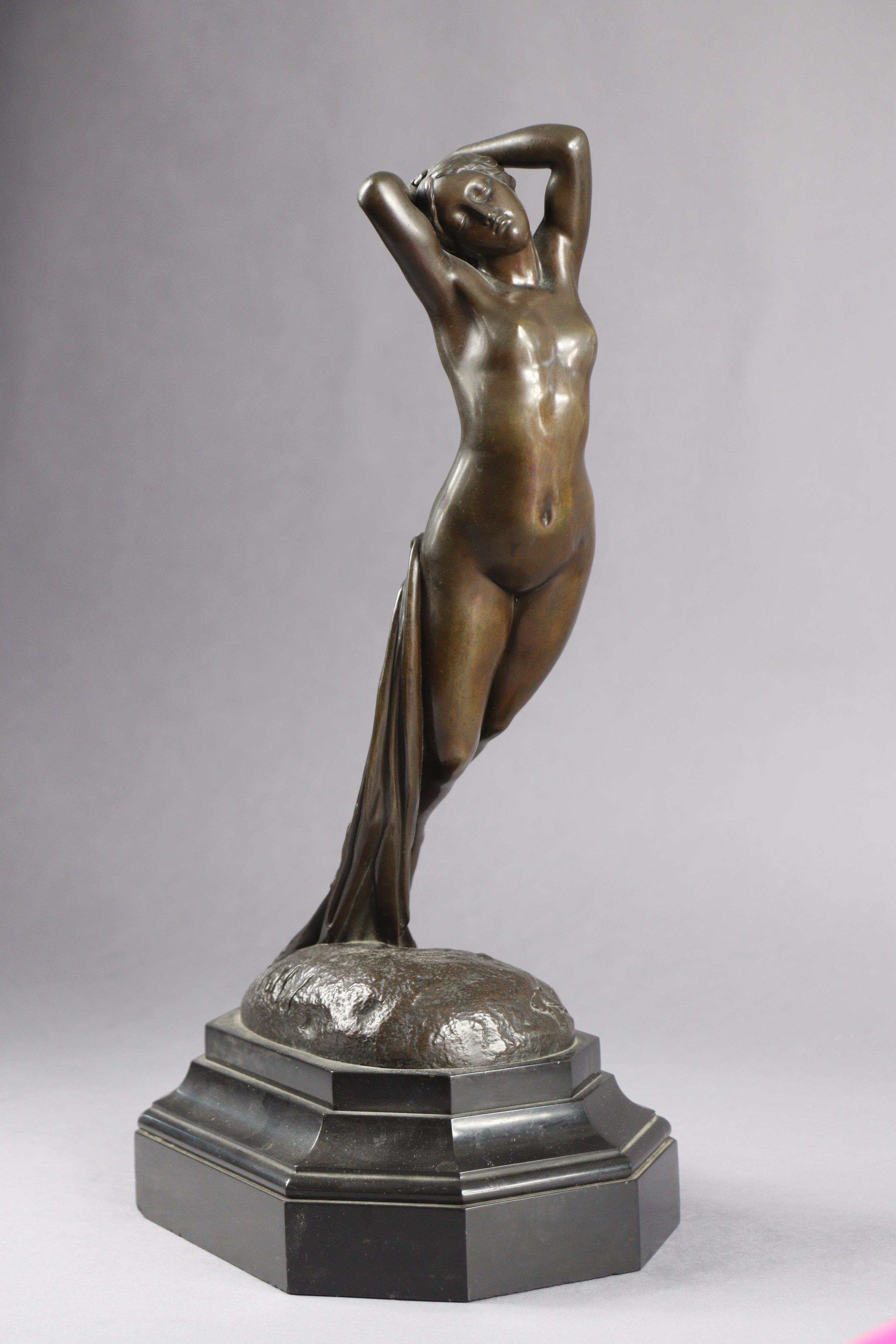 After Joseph Michel Pollet (1814-1870) Une Heure de la Nuit (An Hour of the Night), bronze sculpture - Image 2 of 6