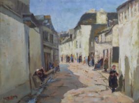 MISS EDITH SEALY (exh. 1905/6) “Ville Close, Concarneau, Finistére”; signed lower left, oil on