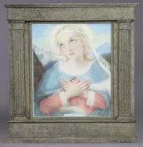 J. TAXIS (20th century) “Maria Immaculata”, mixed media on paper; inscribed lower border, 52cm x