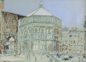 JOHN LINFIELD, N.E.A.C. (b. 1930) Baptistery of San Giovanni, Florence, signed & dated ’84 lower