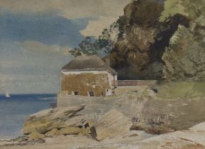 CHARLES KNIGHT, R.W.S., R.O.I. (1901-1990) “Elberry Cove, South Devon, Summer 1946”. Signed,