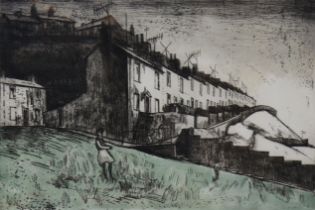 GEORGE CHAPMAN (1908-1993) “Terraced Houses, Swansea”, black & white etching; signed in pencil &