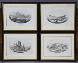 A set of four 19th century black & white lithographs publ. by William Lewis, 24, Union Passage,