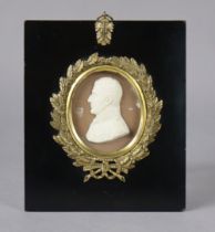 A 19th century Parian miniature relief of the Duke of Wellington in profile, indistinct mark to