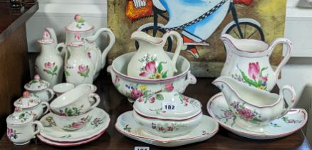 Twelve items of Luneviles floral decorated tea ware, etc.; & five items of Copeland Spodes “