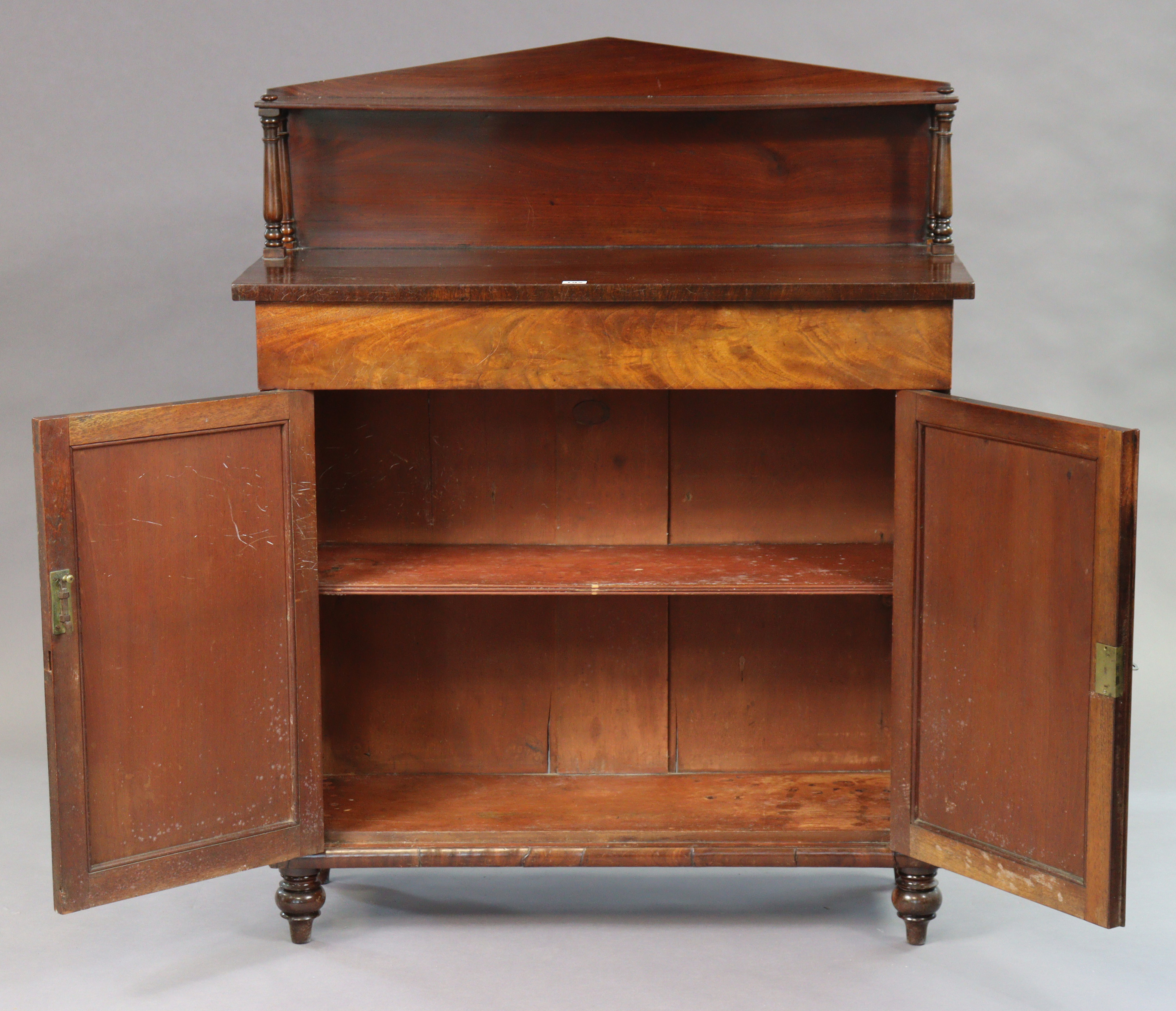 A 19th century mahogany chiffoniere with an open shelf to the stage back, fitted frieze drawer above - Image 2 of 5