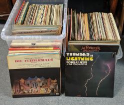 Approximately two-hundred & fifty various LP records – classical music, etc.; & four LP record box