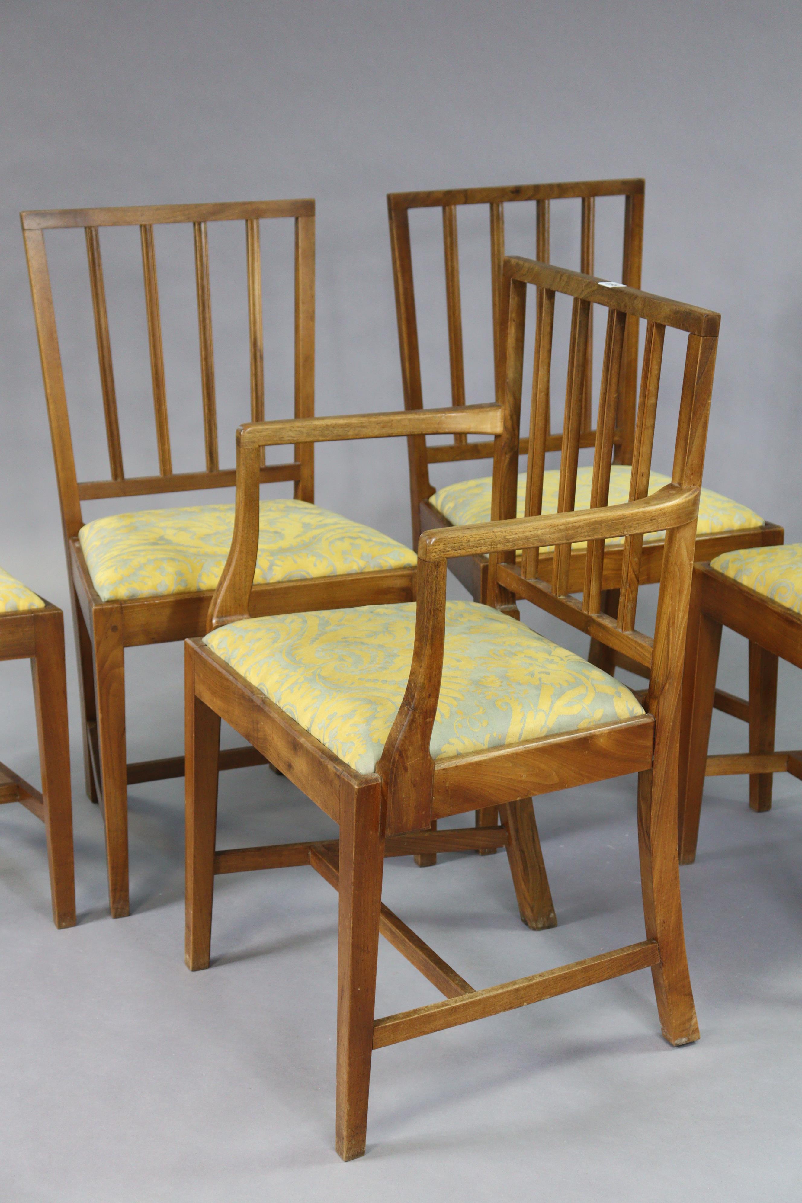 A set of five mid-20th century Cotswold School walnut dining chairs by Charles Herbert (Bert) Uzzell - Image 2 of 9