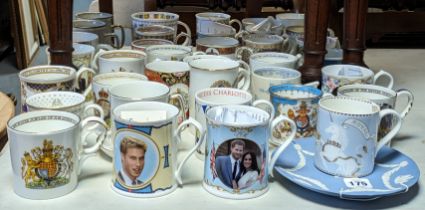 A collection of royal commemorative china; & various other items of decorative china, etc, part w.