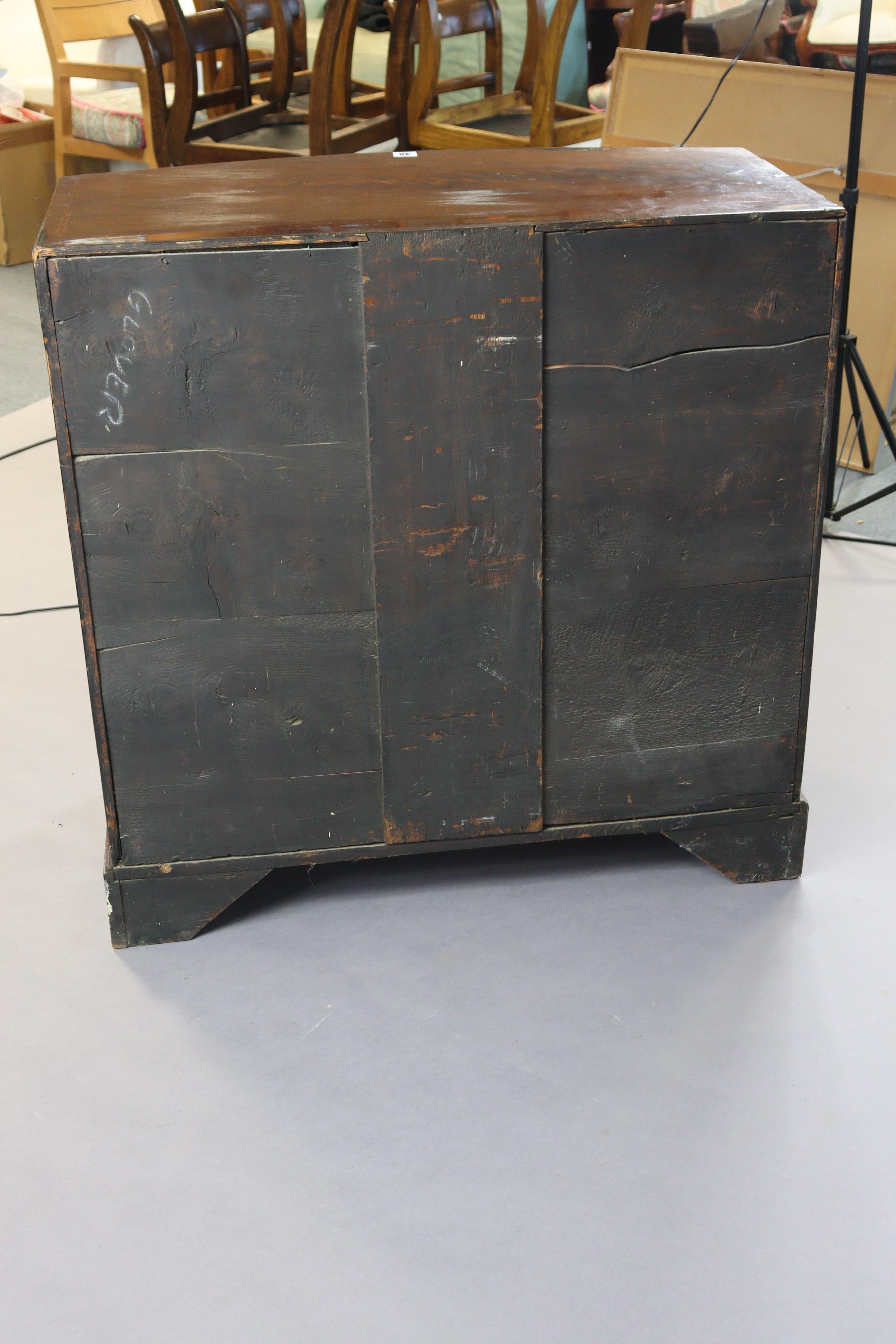 An early 19th century inlaid-mahogany small bow-front chest fitted four long graduated drawers - Image 9 of 9