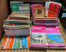 Approximately eighty various ordnance survey maps.