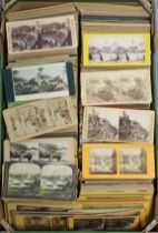 A collection of approximately nine hundred various stereoscope cards.