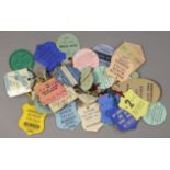 Approximately forty various equestrian cardboard entrance badges, circa. mid-20th century.