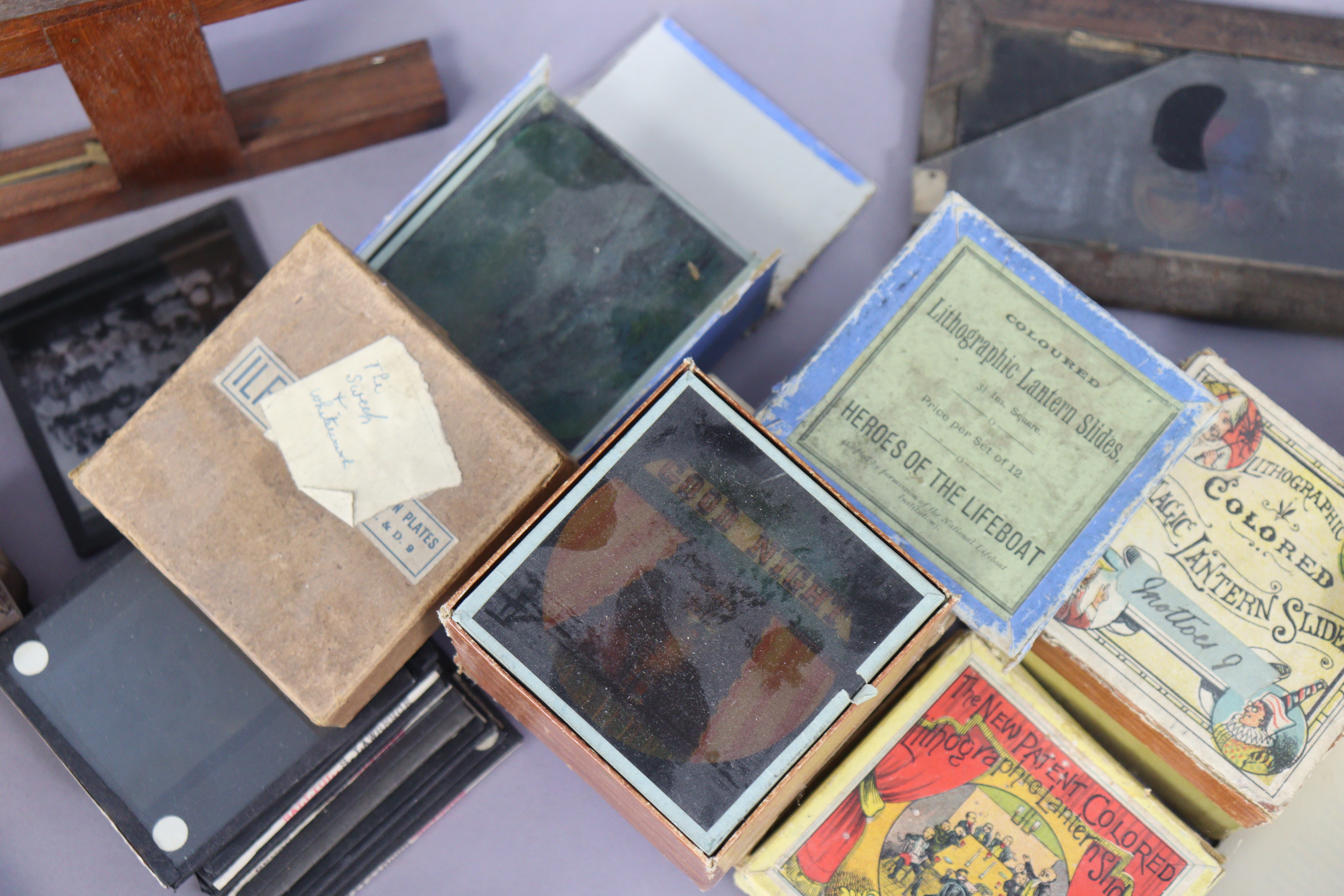 Various vintage assorted magic lantern sides, and associated items. - Image 5 of 5