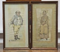After JOSEPH CLAYTON CLARKE “KYD” (1856-1937) A pair of watercolour paintings of Dickens