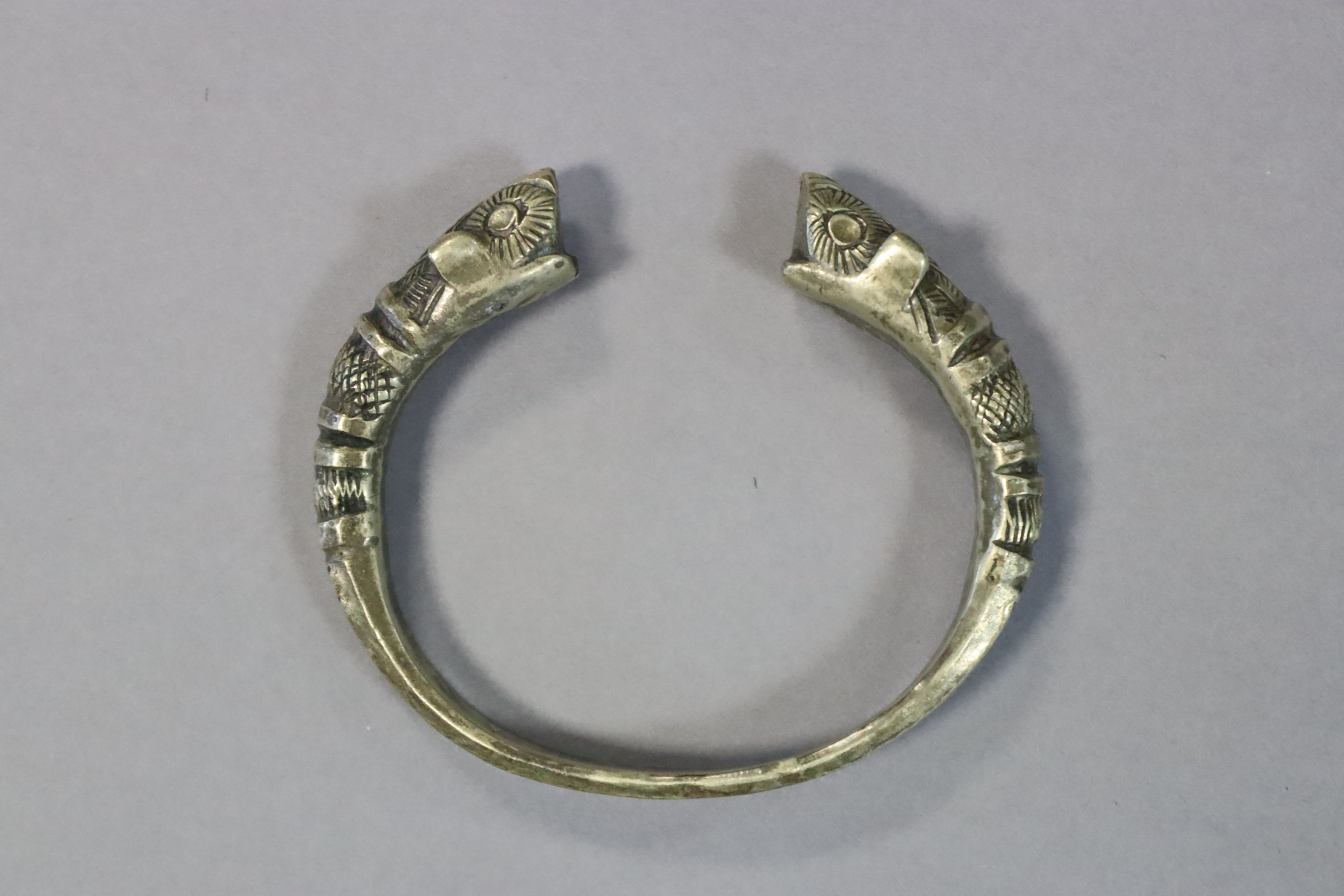 A Masonic regalia pendant; a silvered-metal slave’s bracelet; & an arts & crafts – style copper & - Image 2 of 8