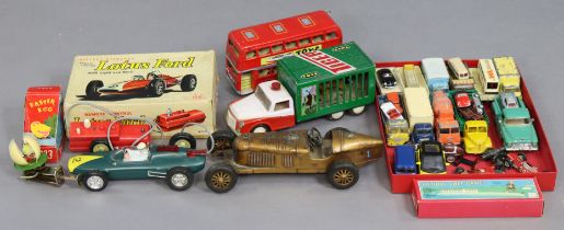 A Marx battery-operated remote control “Lotus Ford” racing car, boxed, and various scale model