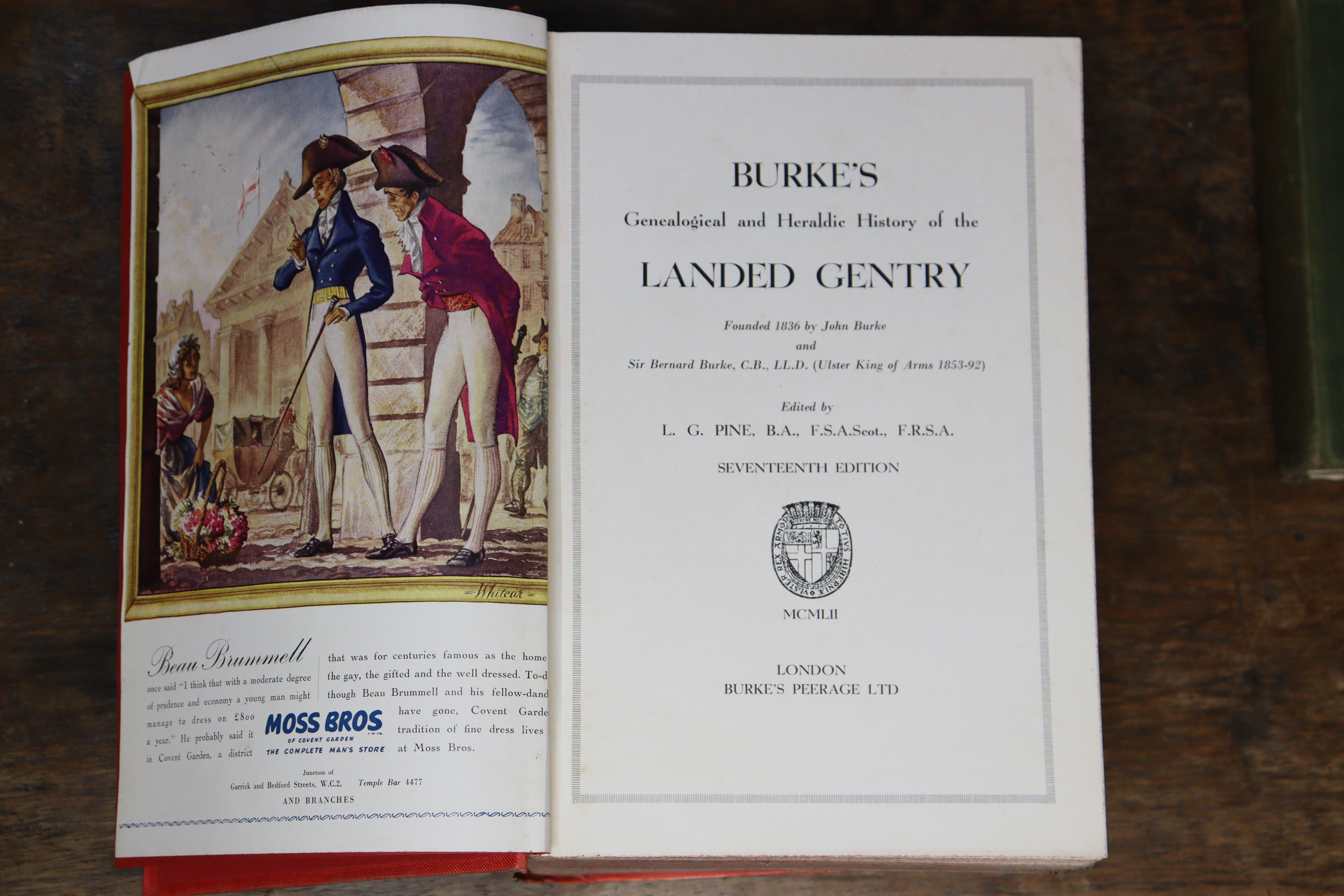 “Hogarth’s Works”, vols I & II; & “Burke’s Landed Gentry”, 1952 South African Wine Farmers’ - Image 2 of 5