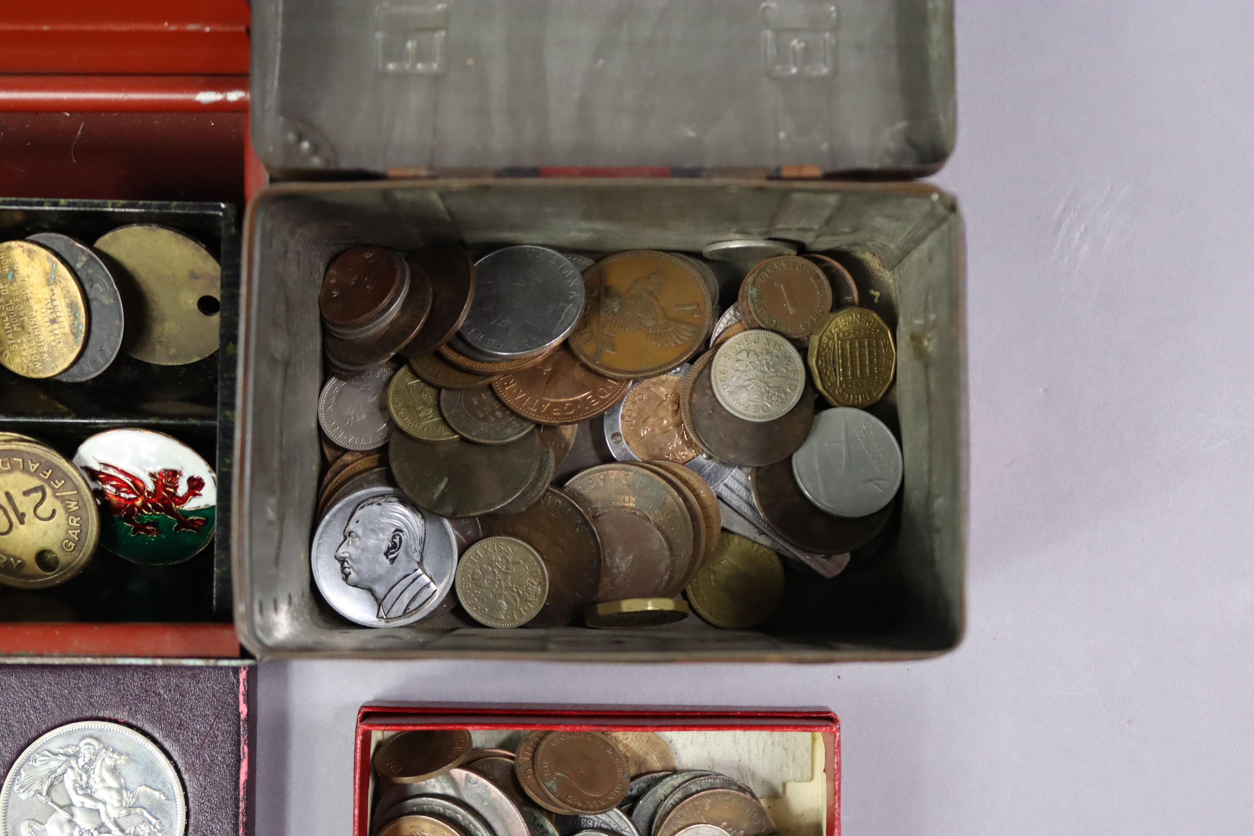 Ten Victorian silver three-pence coins, an Edwardian ditto, thirty-two Geo. V ditto, five Geo. VI - Image 2 of 7