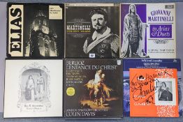 Two autographed Giovanni Martinelli LP records; together with various other records.
