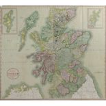 A large coloured map “A New Map of Scotland, From The Latest Authorities” by John Cary dated 1811;