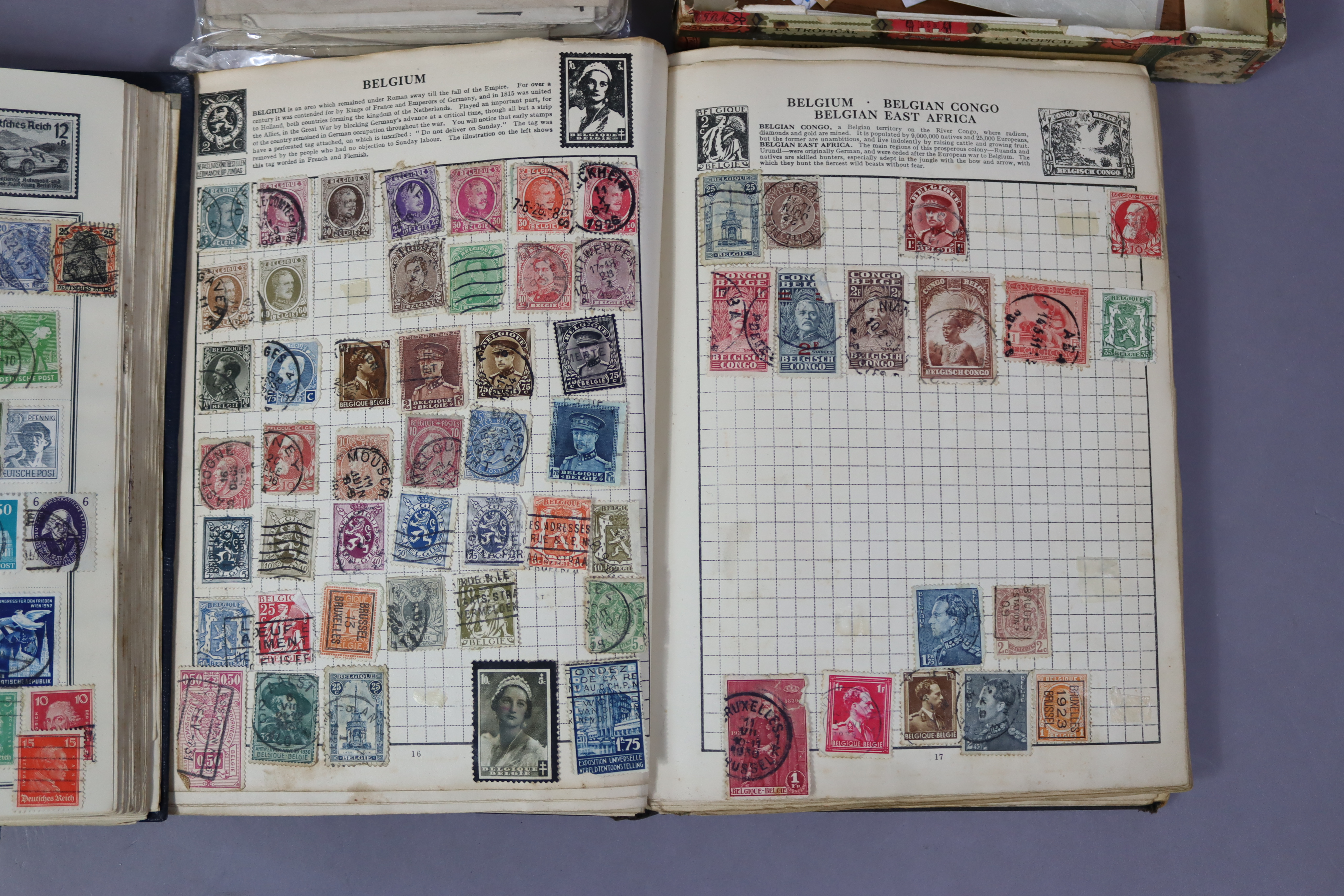 A collection of world stamps in three albums & a stock-book; a quantity of loose stamps; various - Image 3 of 5