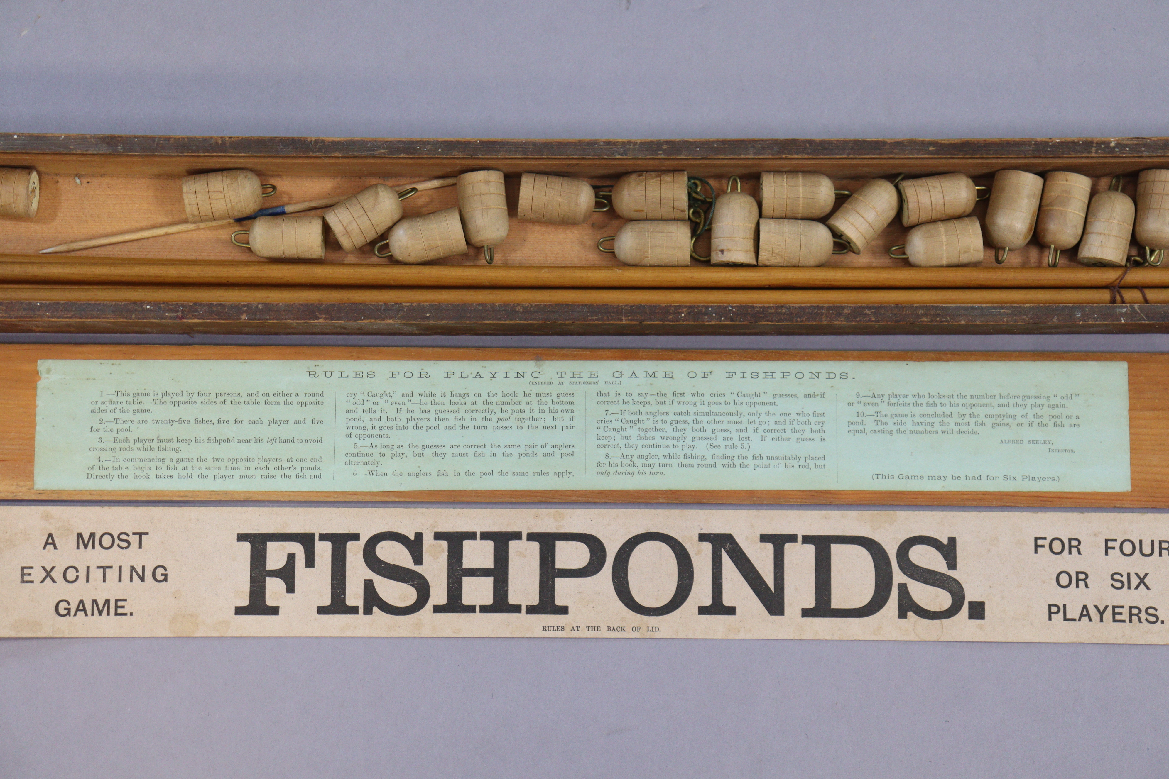 A Victorian “Fishponds” fishing parlour game, cased. - Image 2 of 3