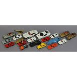 Six various James Bond scale model cars; together with fourteen various other scale models, all