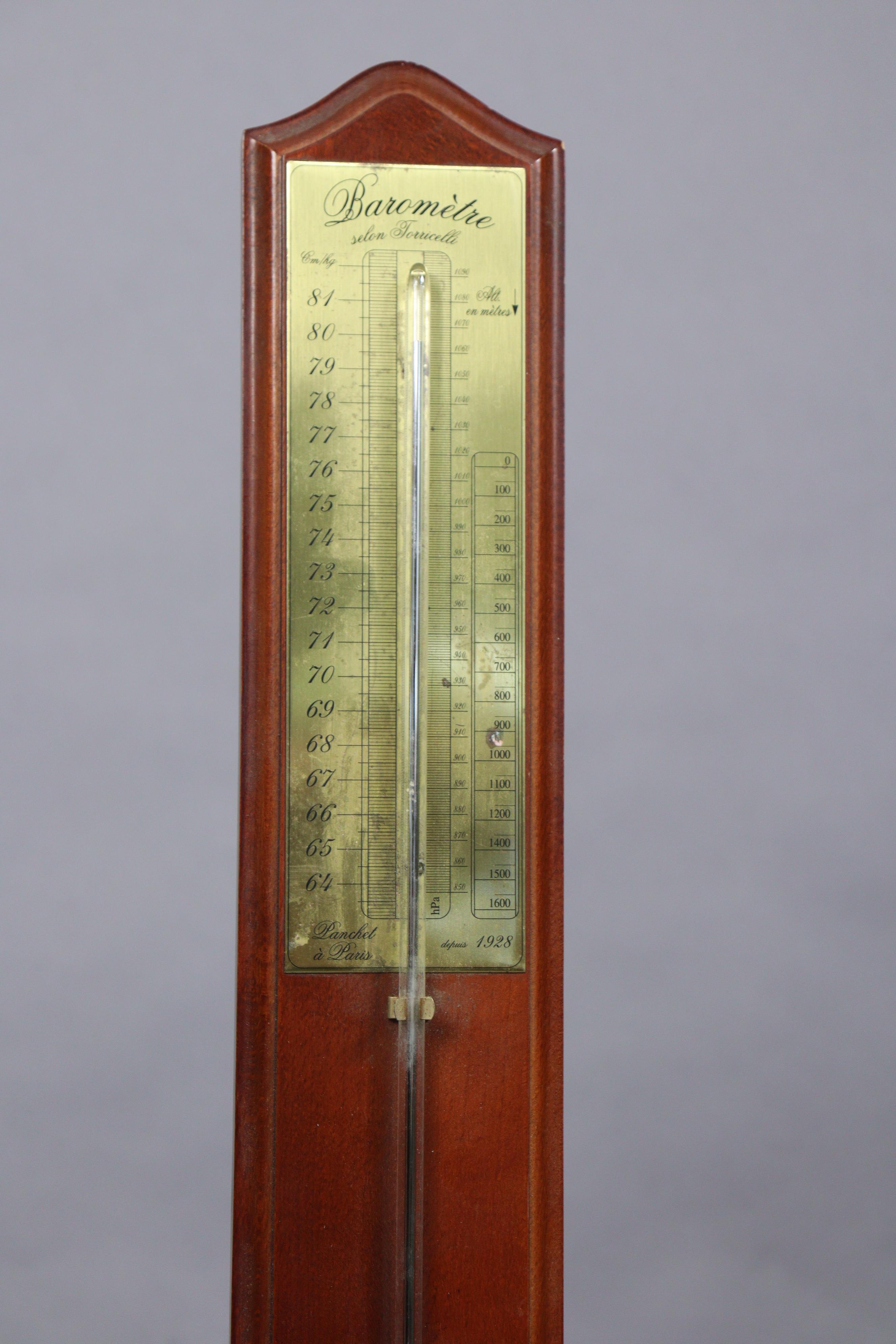 A reproduction Torricelli mahogany wall barometer in the 1920’s-style, 95cm high. - Image 2 of 3