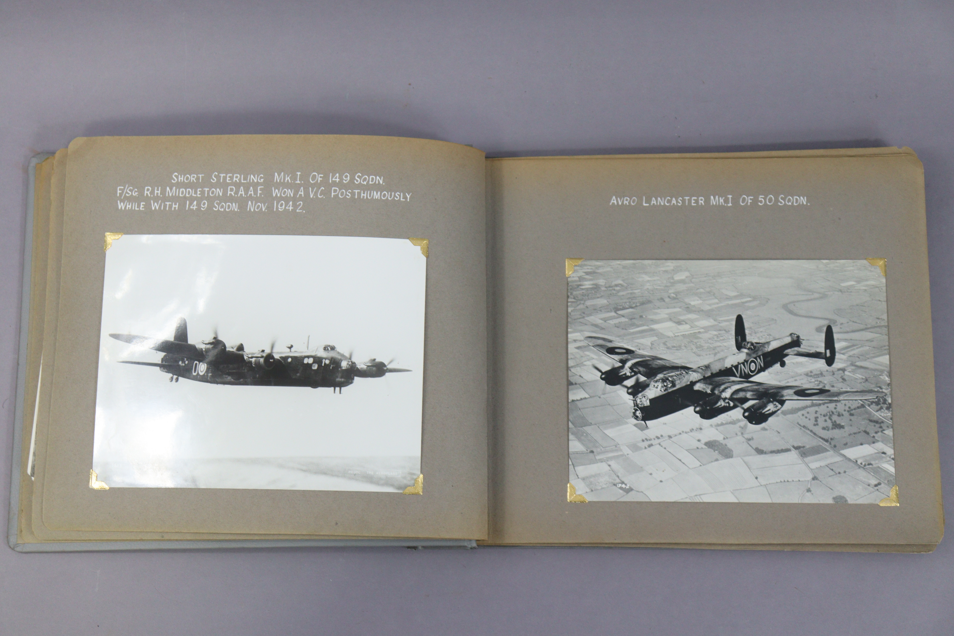 A WWII photograph album containing numerous photographs, postcards, & ephemera all relating to R.A. - Image 6 of 13