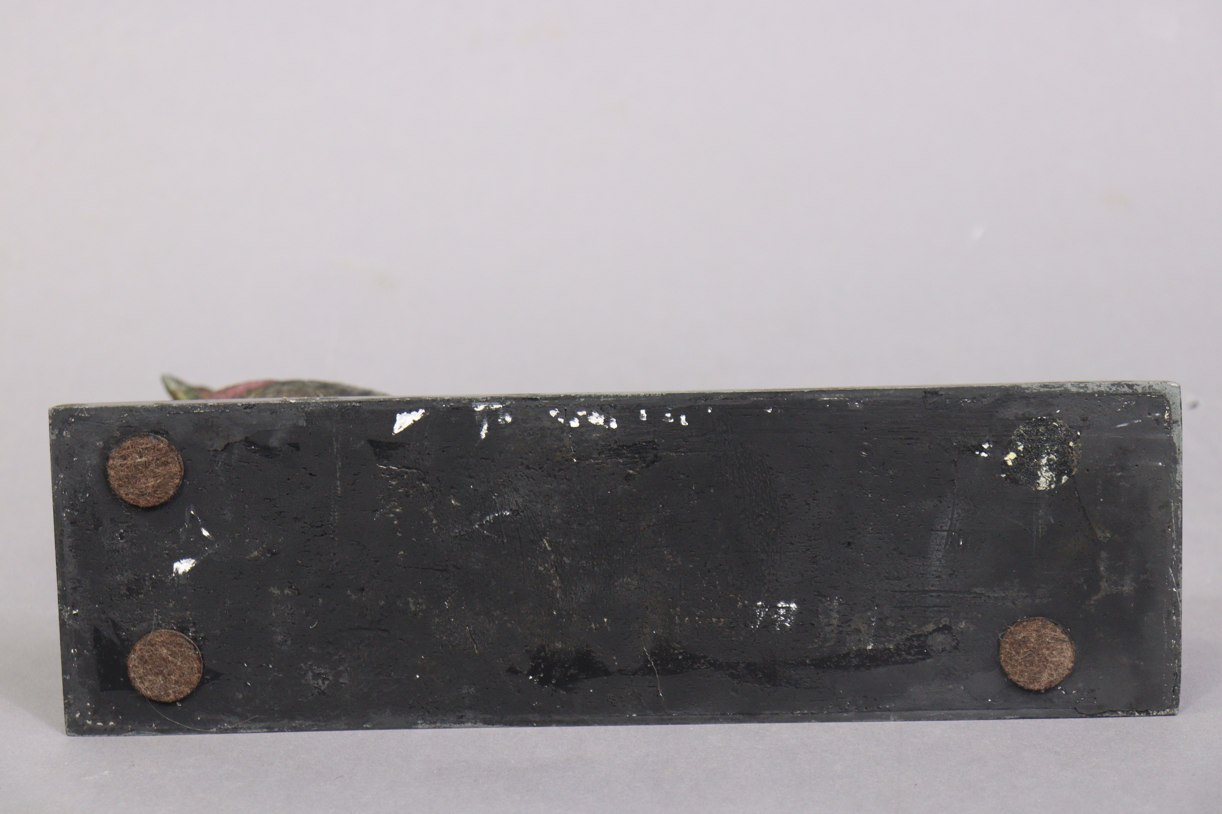 A cold painted bronzed novelty pheasant & three-stump match-striker on a rectangular base, 331cm - Image 4 of 4