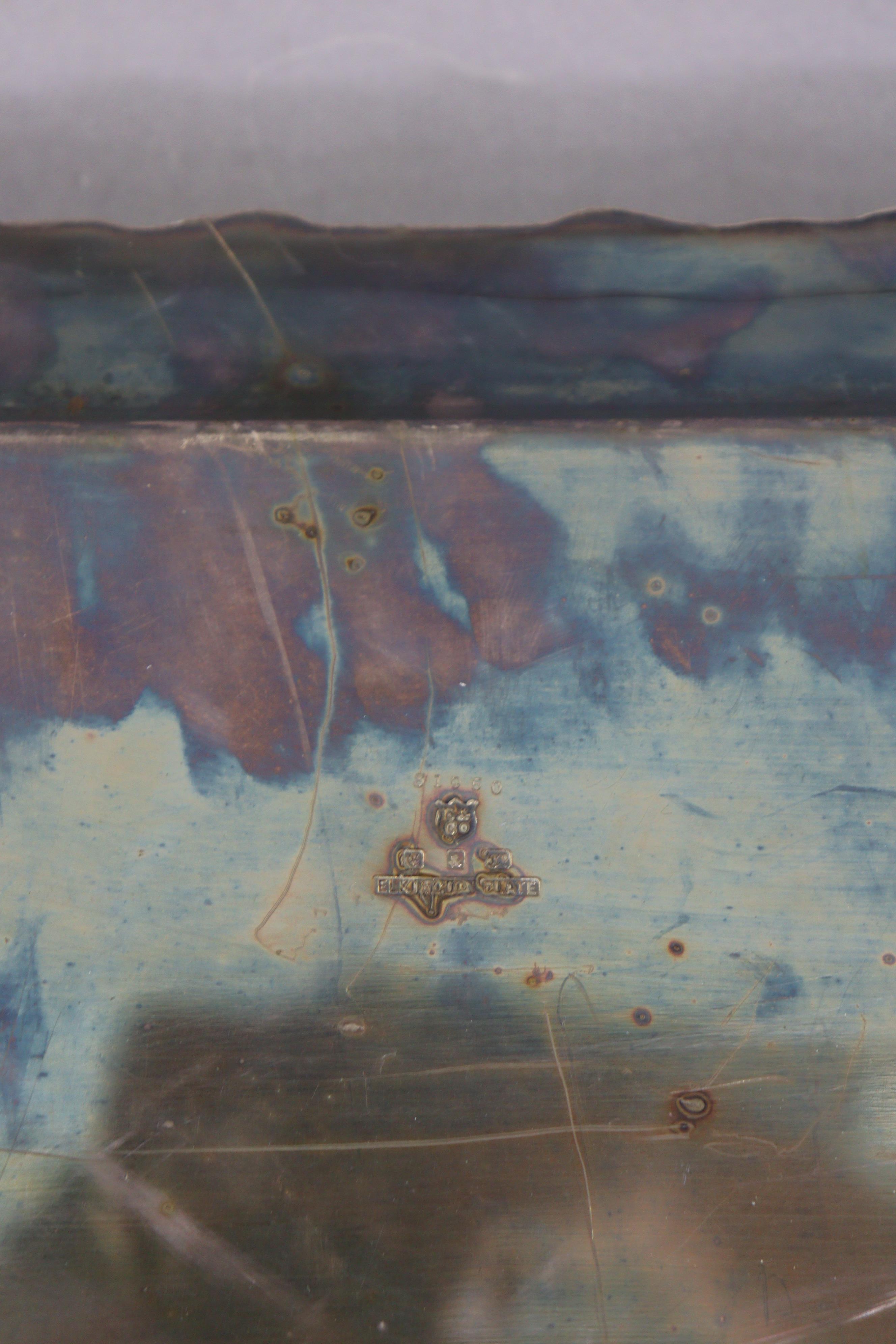 A 1920’s large silver plated rectangular two-handled tea tray with pie-crust border & with - Image 3 of 3